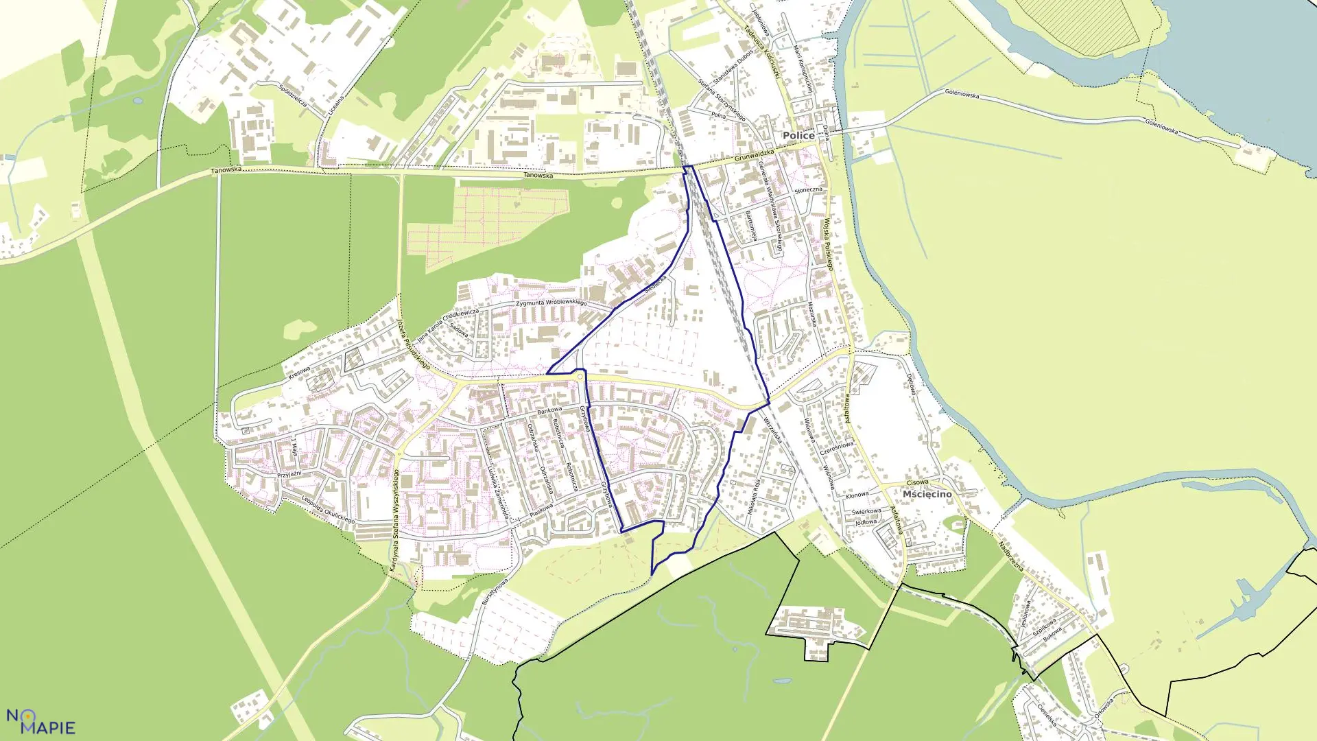 Mapa obrębu Police 14 w gminie Police