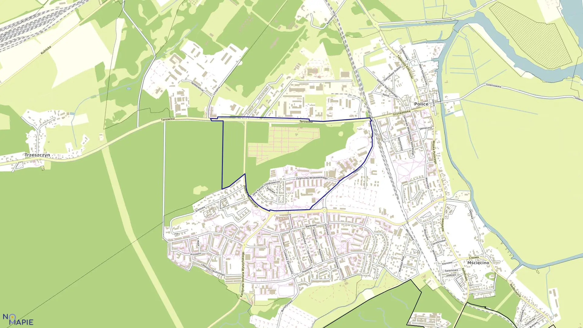 Mapa obrębu Police 9 w gminie Police